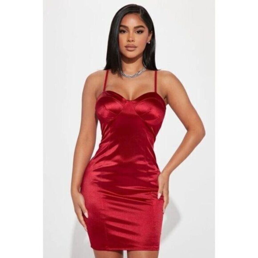 Bozzolo Talisa Sexy Mini Dress Deep Red Size Large